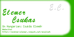 elemer csukas business card