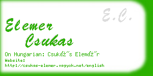 elemer csukas business card